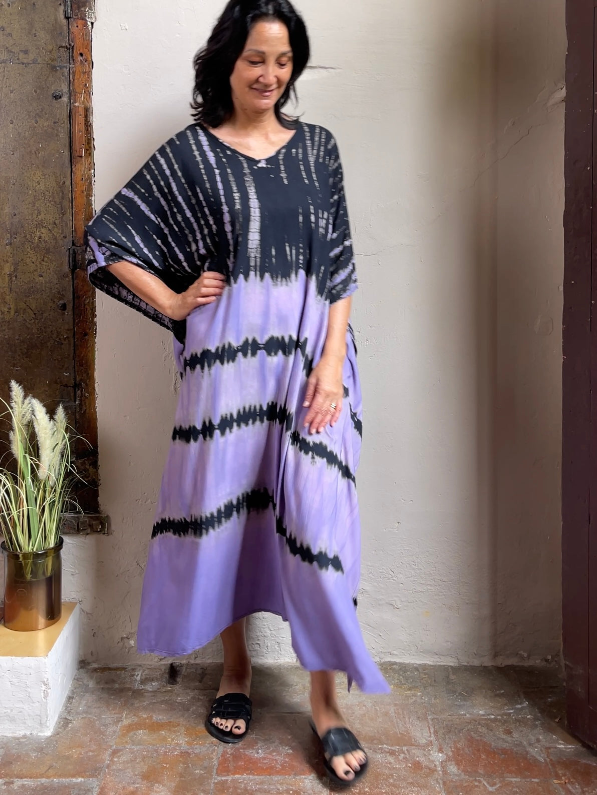 Tie Dye Kaftan | Grape