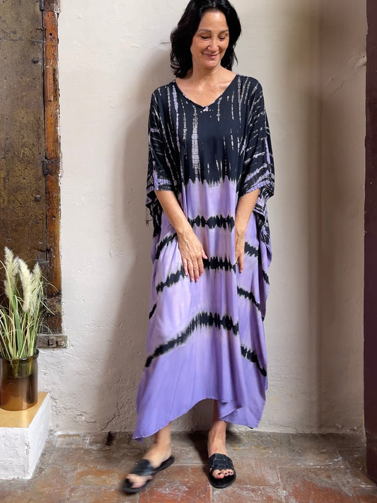 Tie Dye Kaftan | Grape