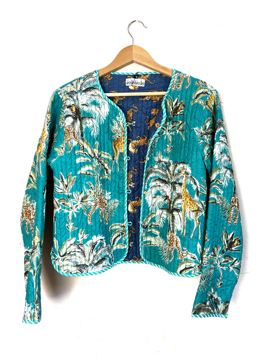 reversible jacket | turquoise + blue