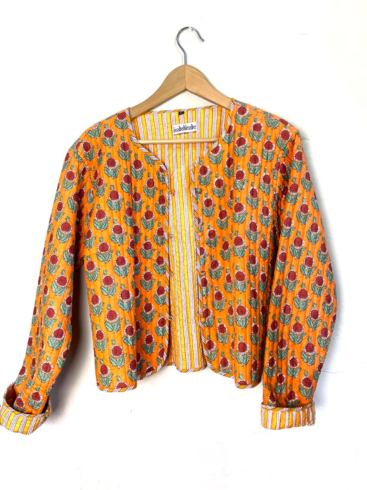 reversible jacket | orange + stripe