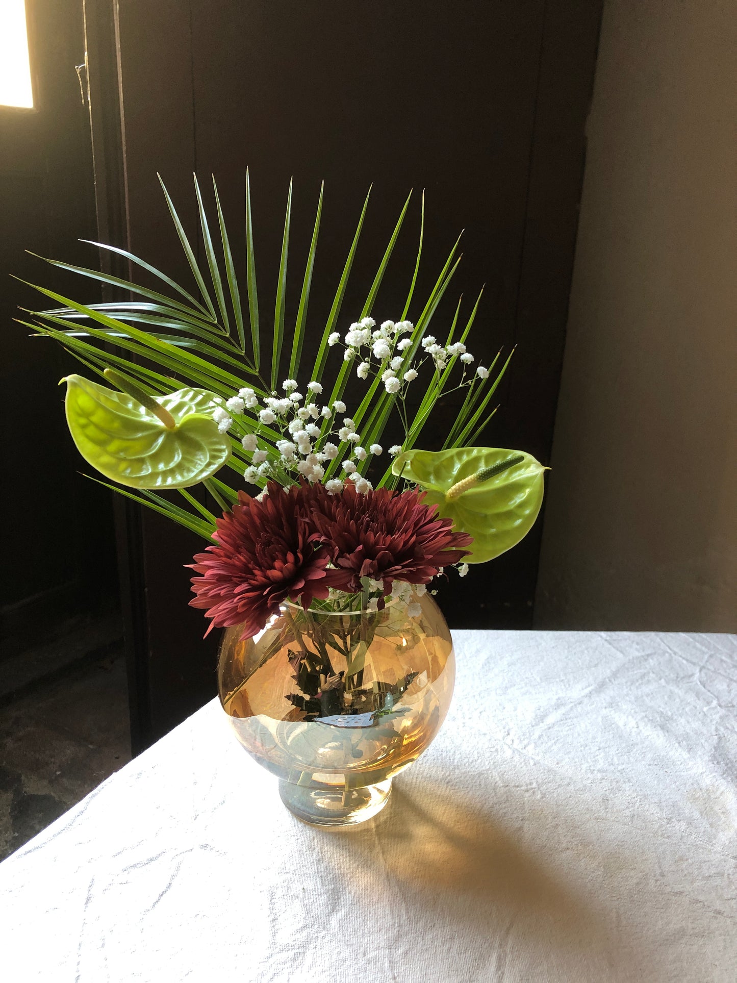 Goldtone Glass Candleholder and Vase