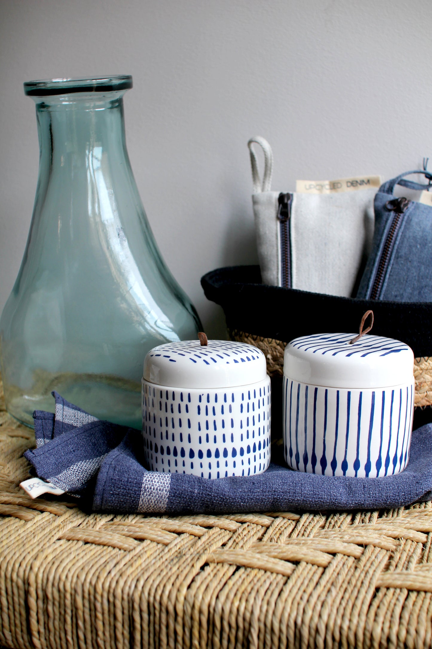 Minorca Porcelain Pots Set of Two