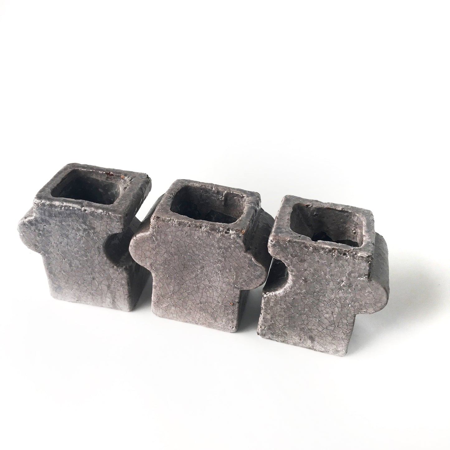 Grey Puzzle Pots | Set of 3