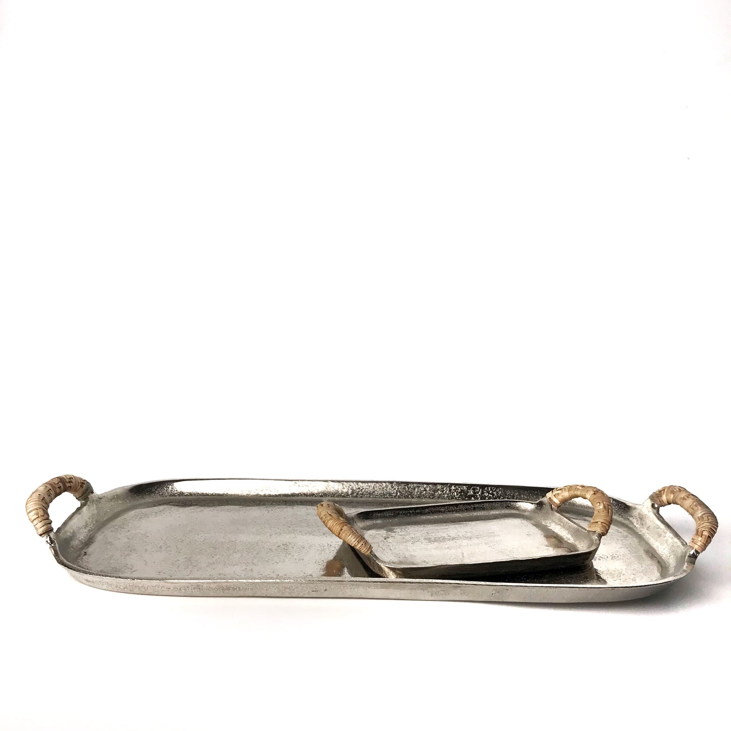 Leda Metal & Rattan Tray ︱XL and Mini