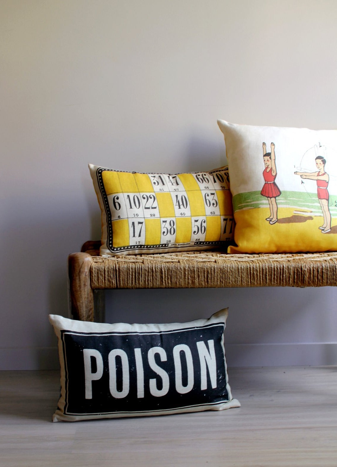 Yellow & Green Tombola | Linen Cushion