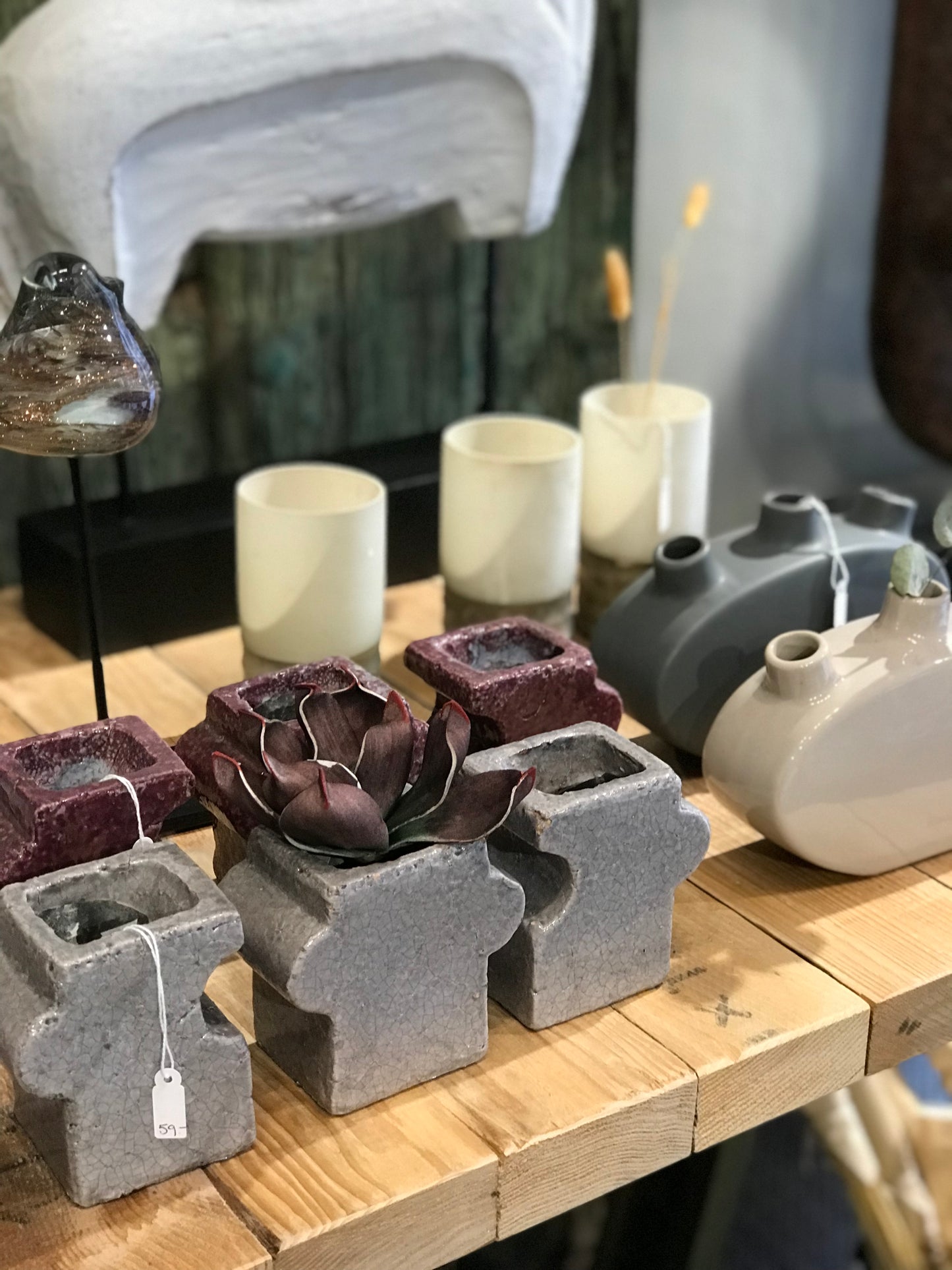 Grey Puzzle Pots | Set of 3