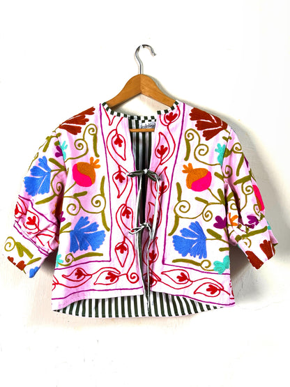 chaqueta bordada | manga corta