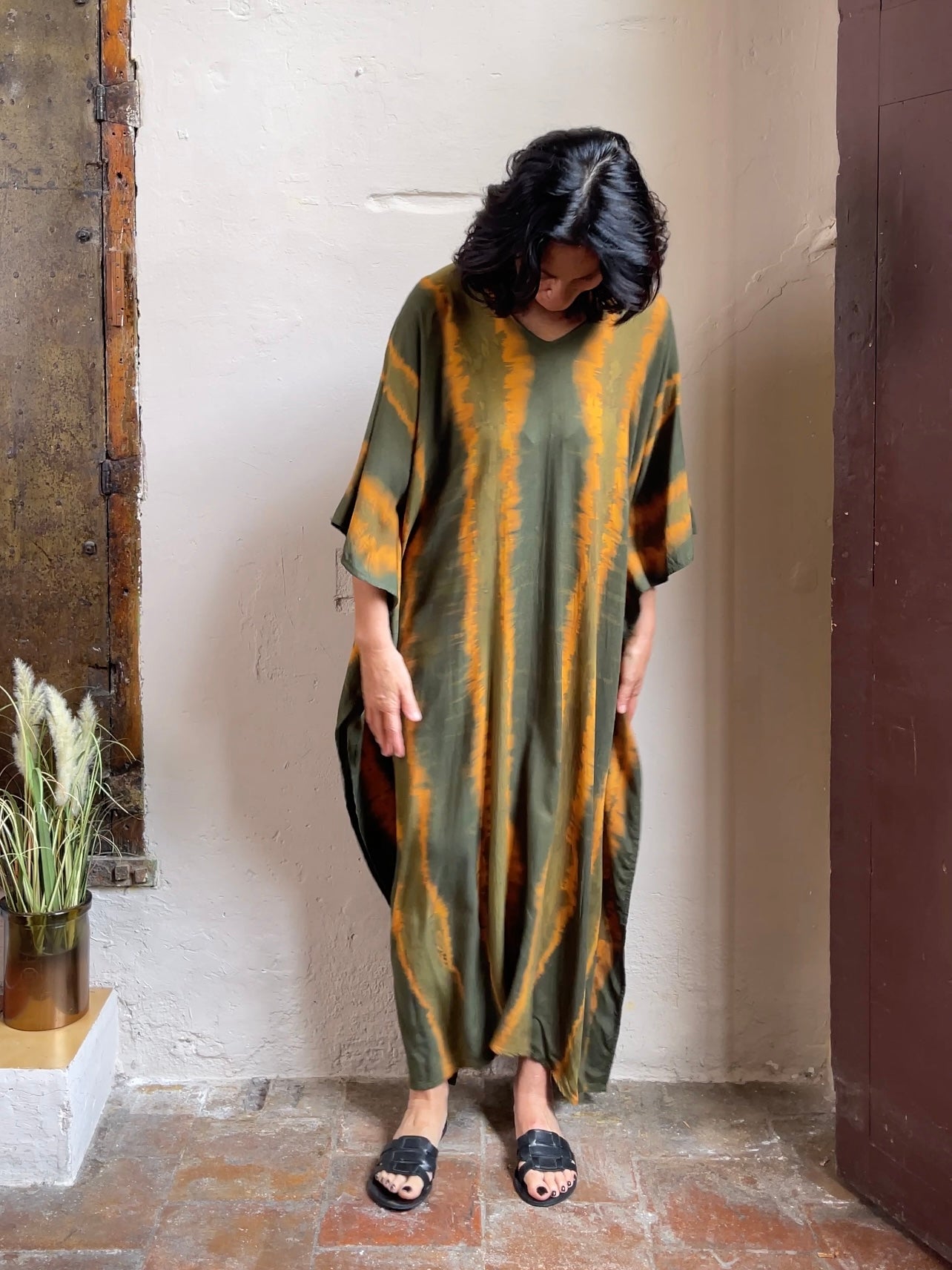 Tie-Dye Kaftan | Green & Curcuma