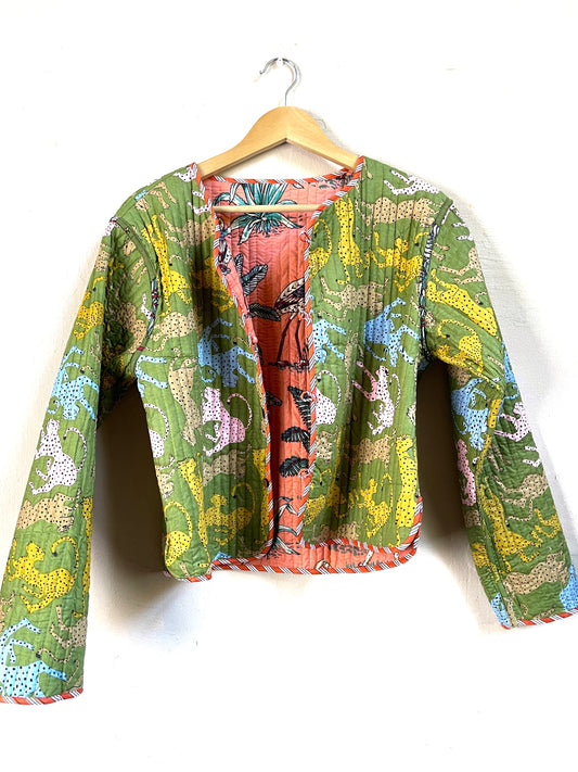 reversible jacket | peach + green