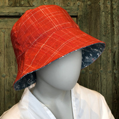 Reversible Bucket Hat | Blue-to-Rust