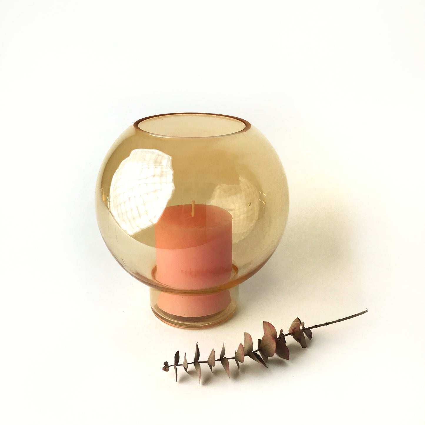 Goldtone Glass Candleholder and Vase