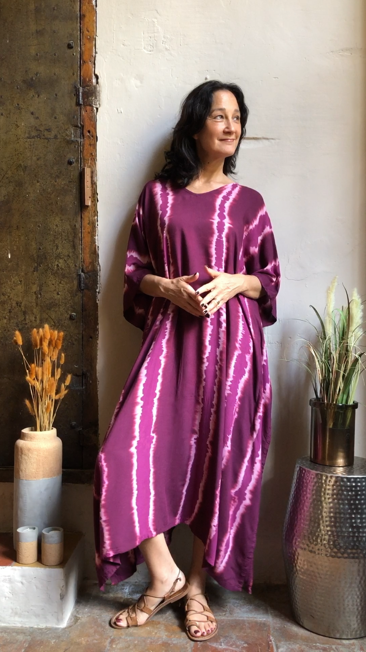 Plum | Tie-Dye Kaftan