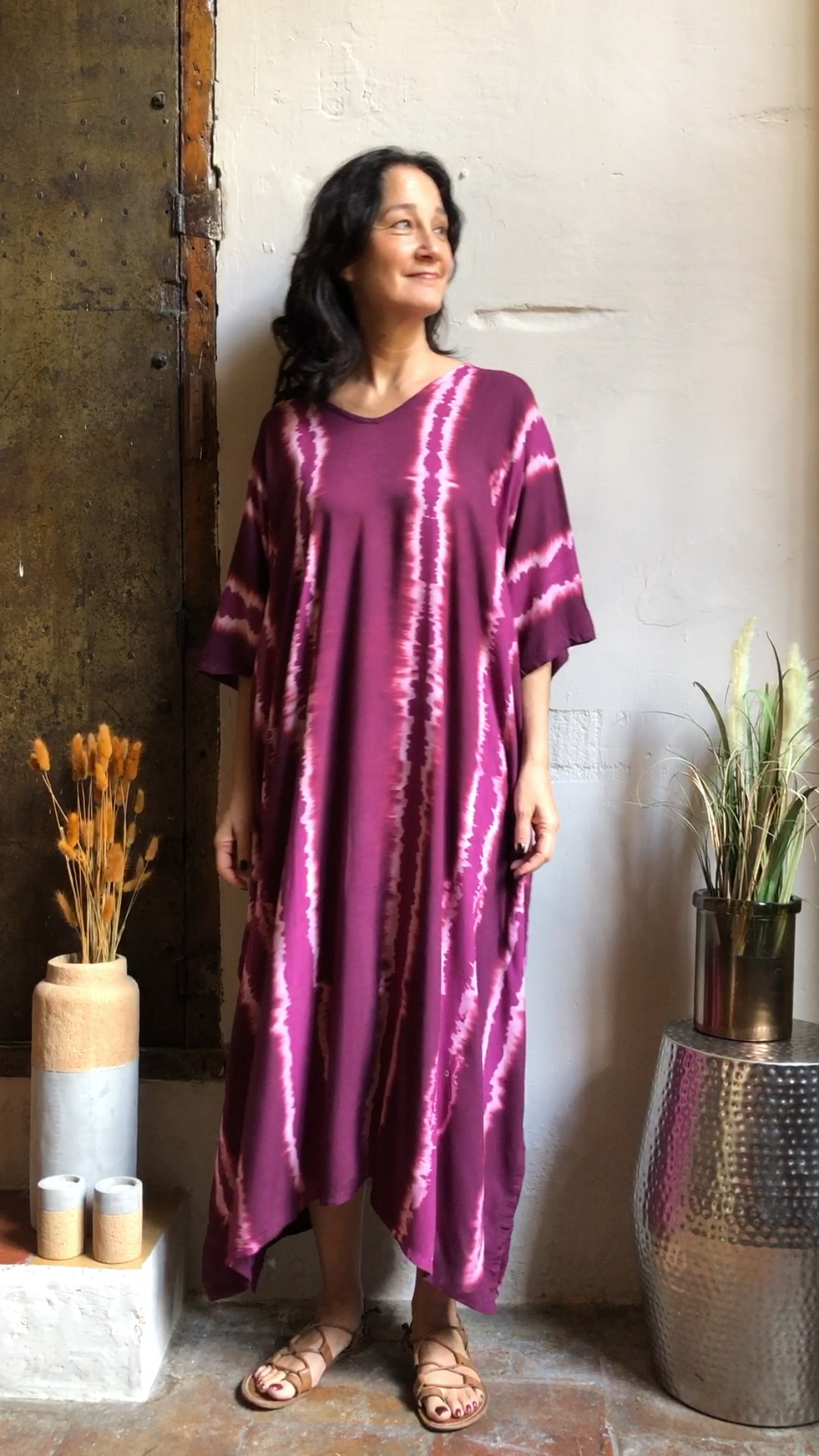 Plum | Tie-Dye Kaftan