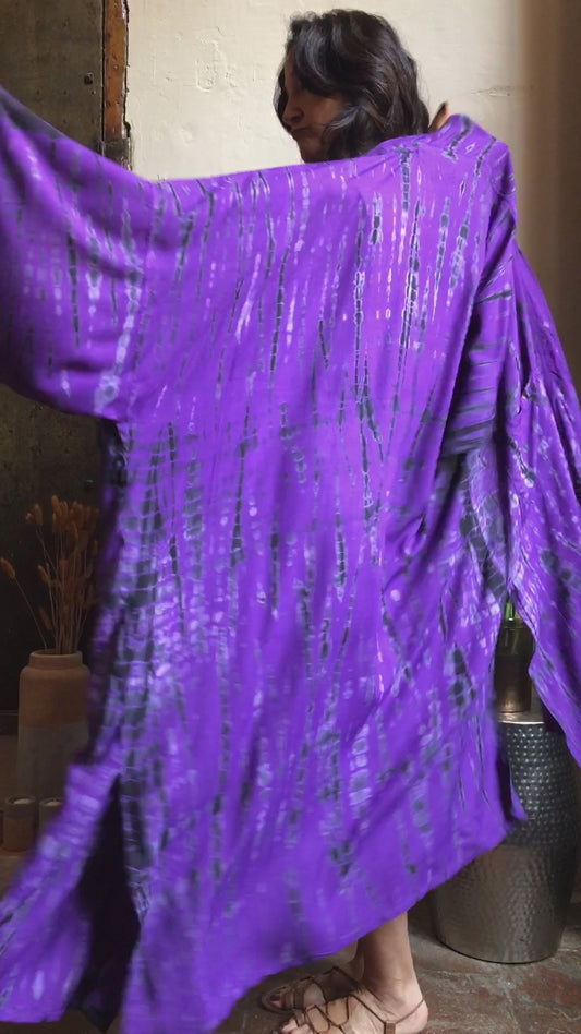 Grape | Tie-Dye Kimono