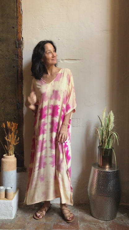 Lemon Raspberry | Tie Dye Kaftan