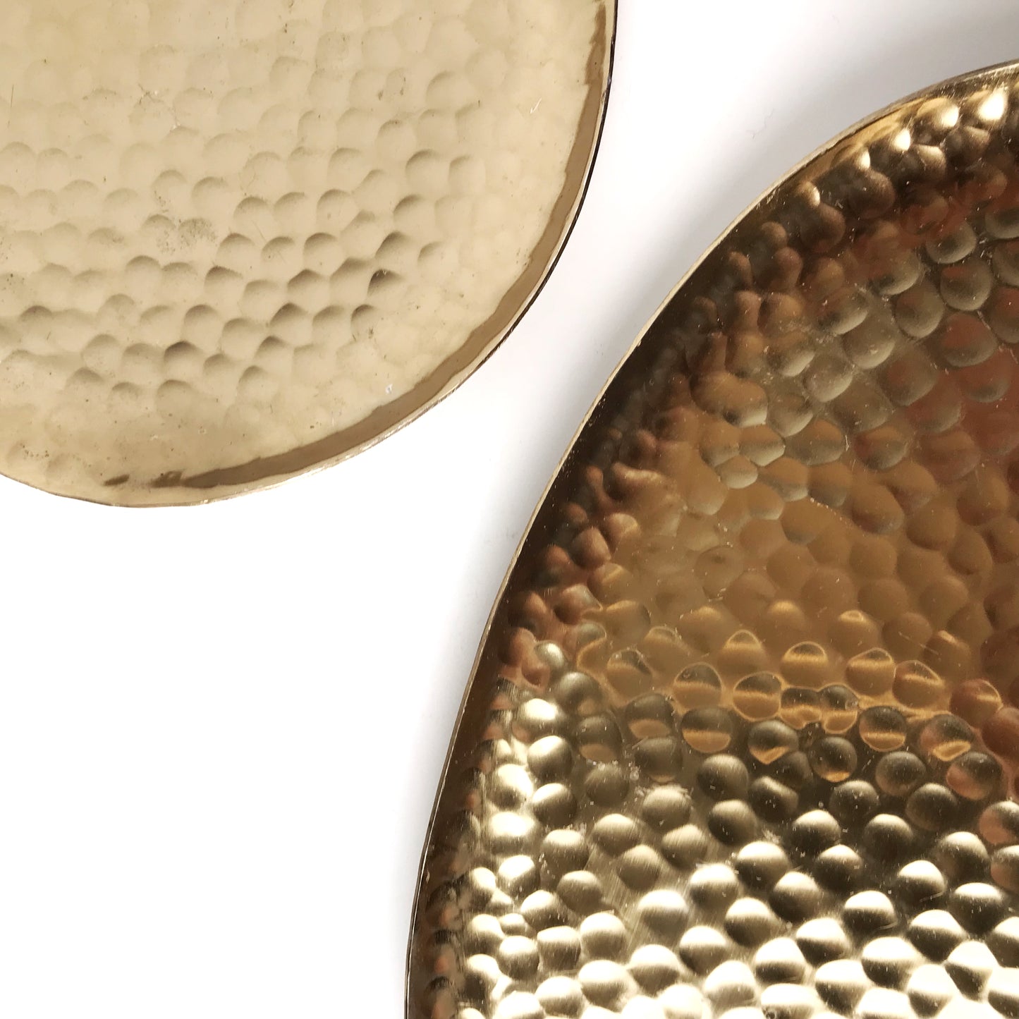 Hammered Gold Oval Metal Trays